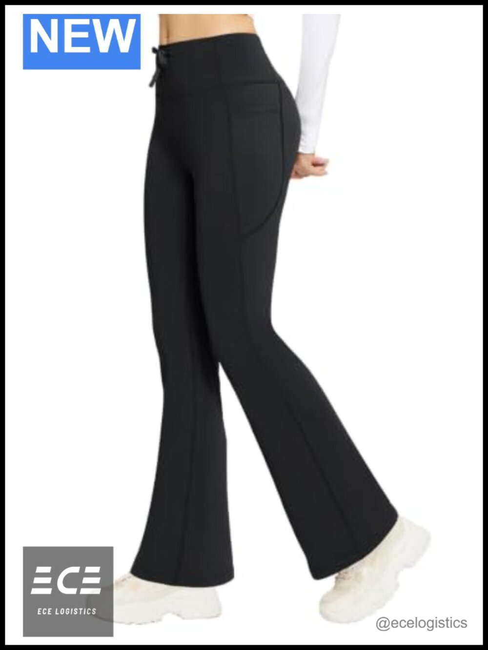 Fleece Lined Flare Yoga Leggings Winter Pants with Pockets